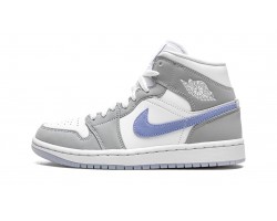 Nike Air Jordan 1 Mid Womens Grey Blue BQ6472-105 Shoes