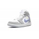 Nike Air Jordan 1 Mid Womens Grey Blue BQ6472-105 Shoes