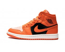 Nike Air Jordan 1 Mid Womens Orange Black DM3381-600 Shoes