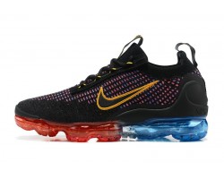 Air VaporMax 2021 Flyknit Unisex Black Red and Blue Shoes