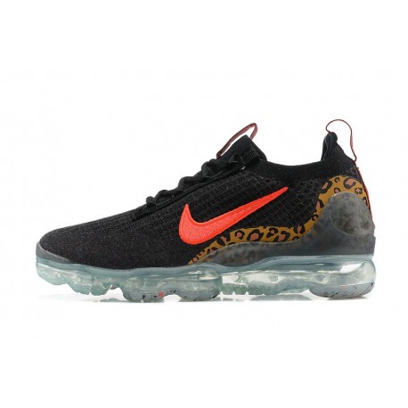 Air VaporMax 2021 Flyknit Unisex Black Red Shoes